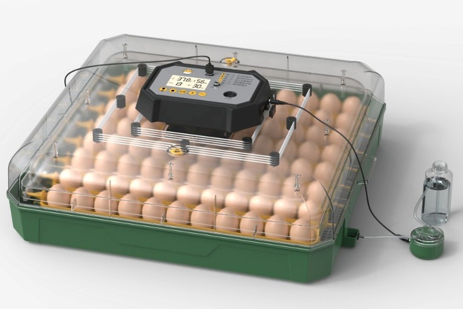 Egg incubator with digital display and humidity pump